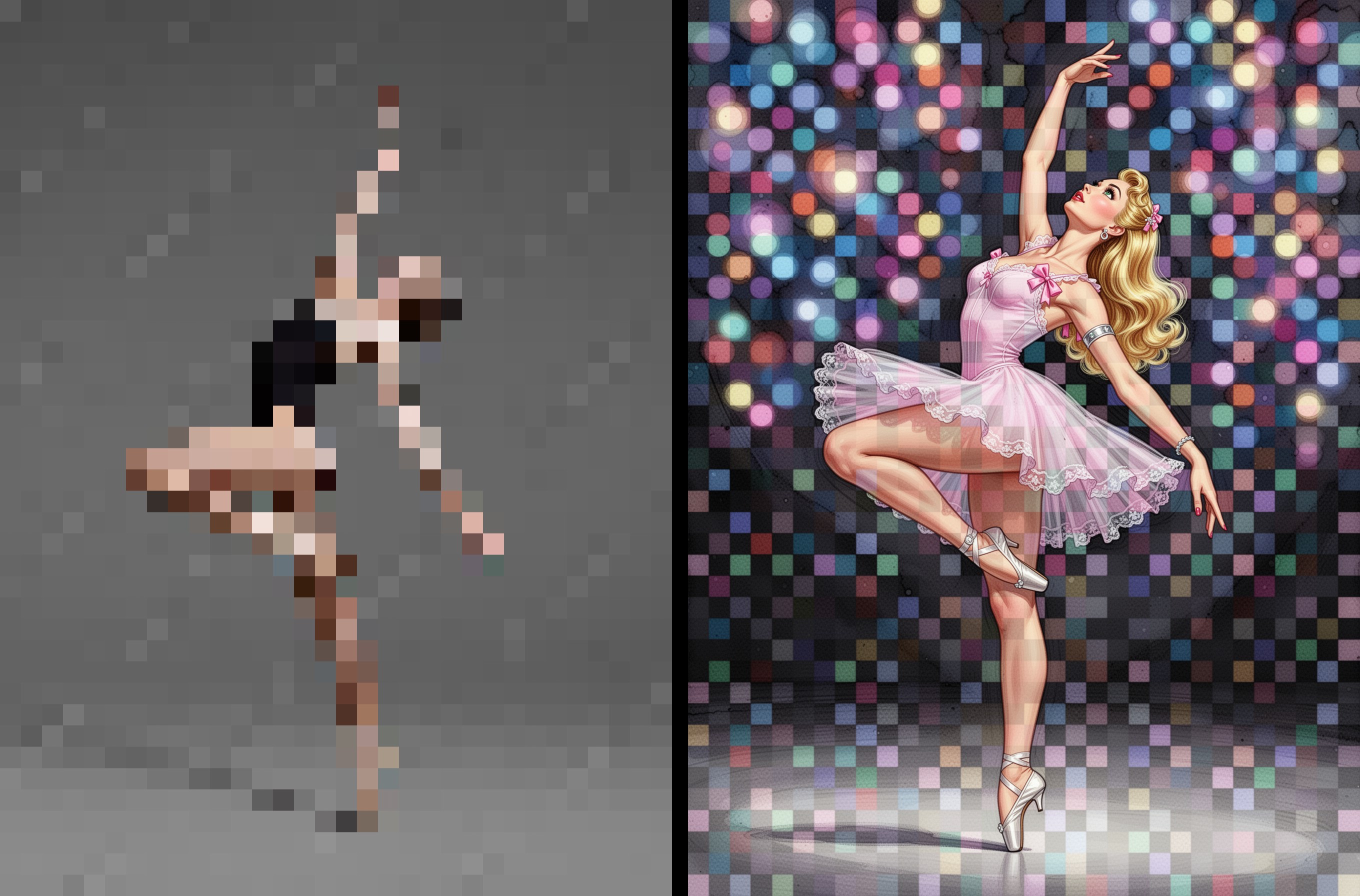 Color ballerina hint and generated output