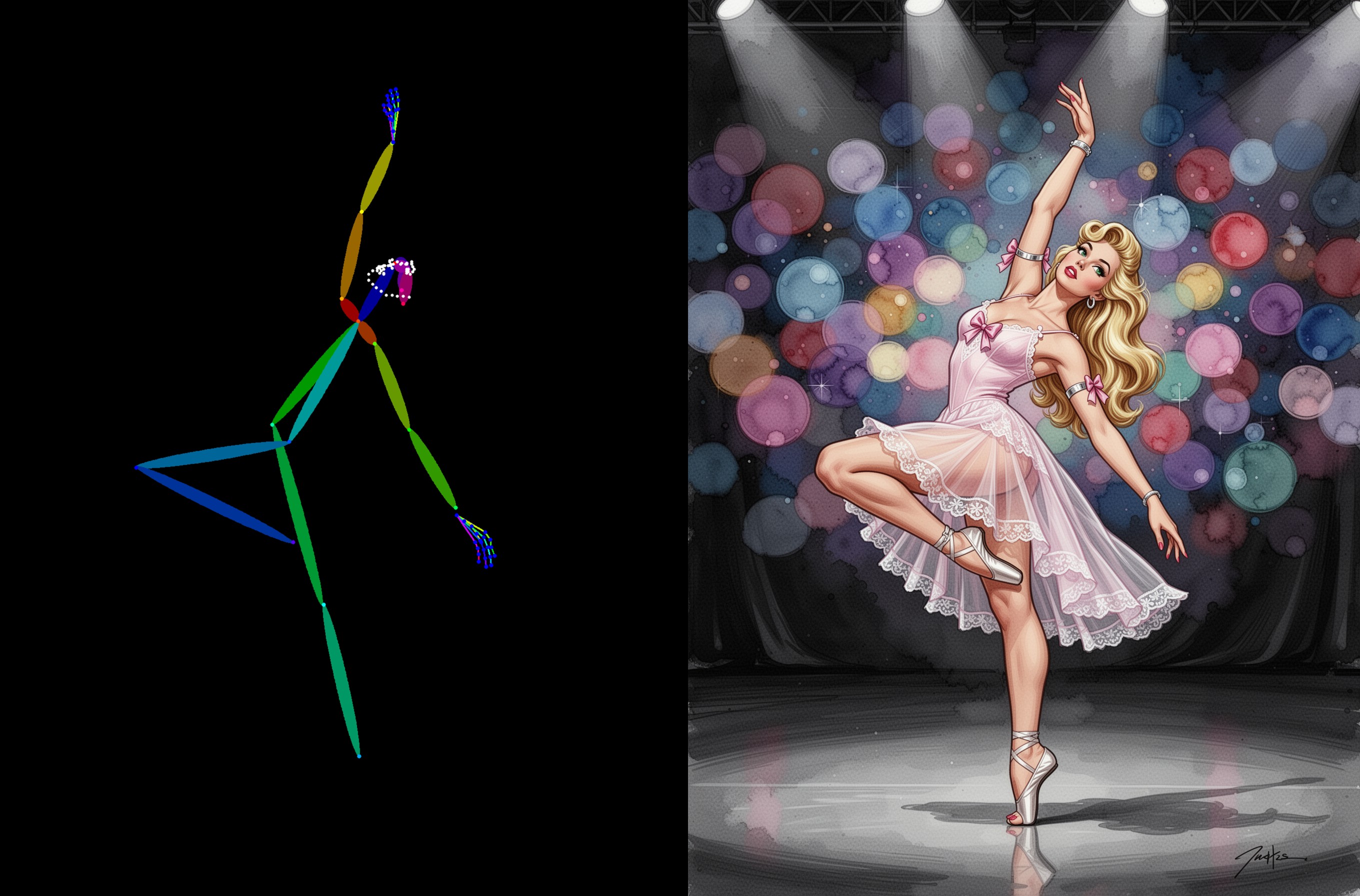 DWPose ballerina hint and generated output