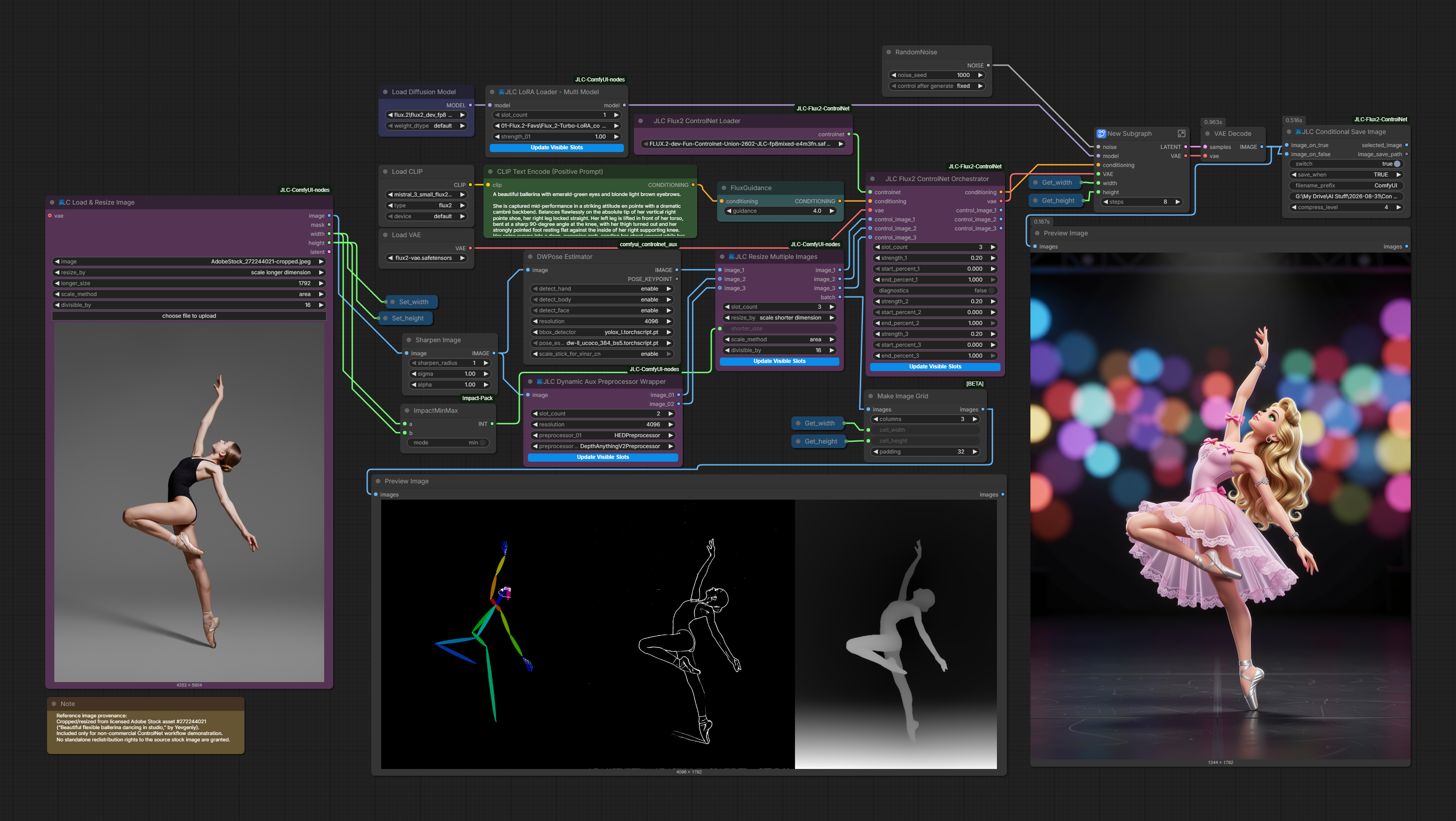 JLC FLUX.2 FP8 multi-control ComfyUI workflow