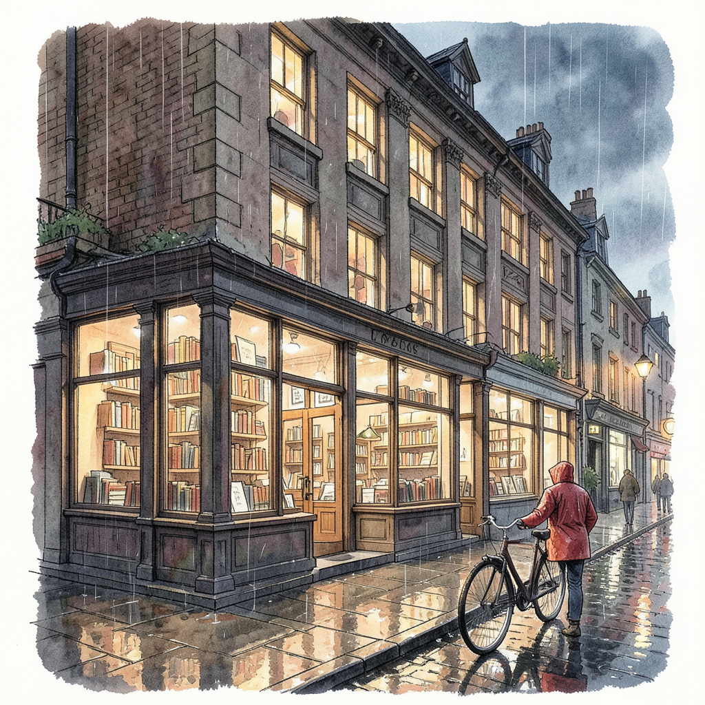 Rainy bookshop