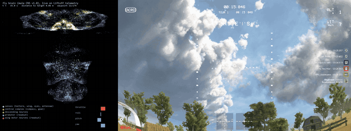 Following a taught race lap in Liftoff, nose along the path