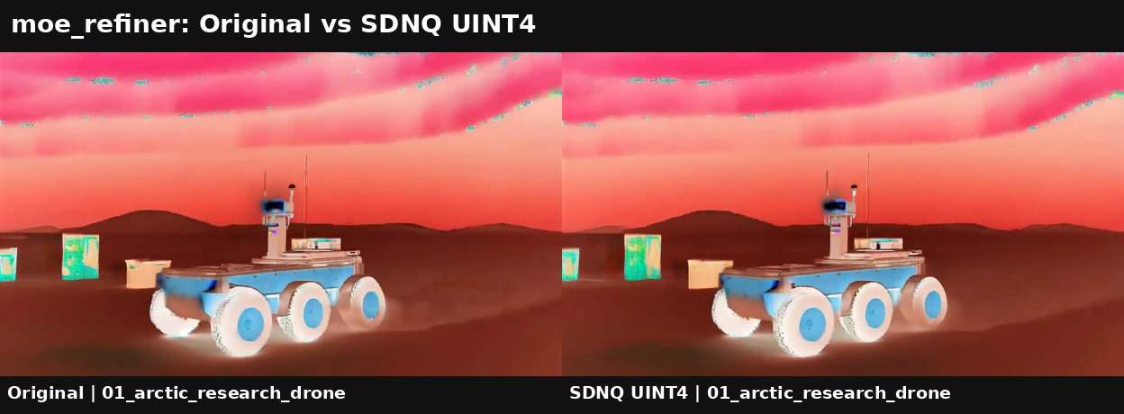 Refiner original versus SDNQ
