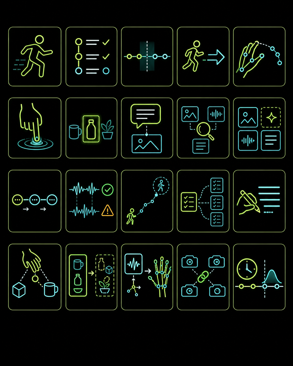 Generated 4 by 5 atlas of the 20 Ropedia Xperience-10M task icons