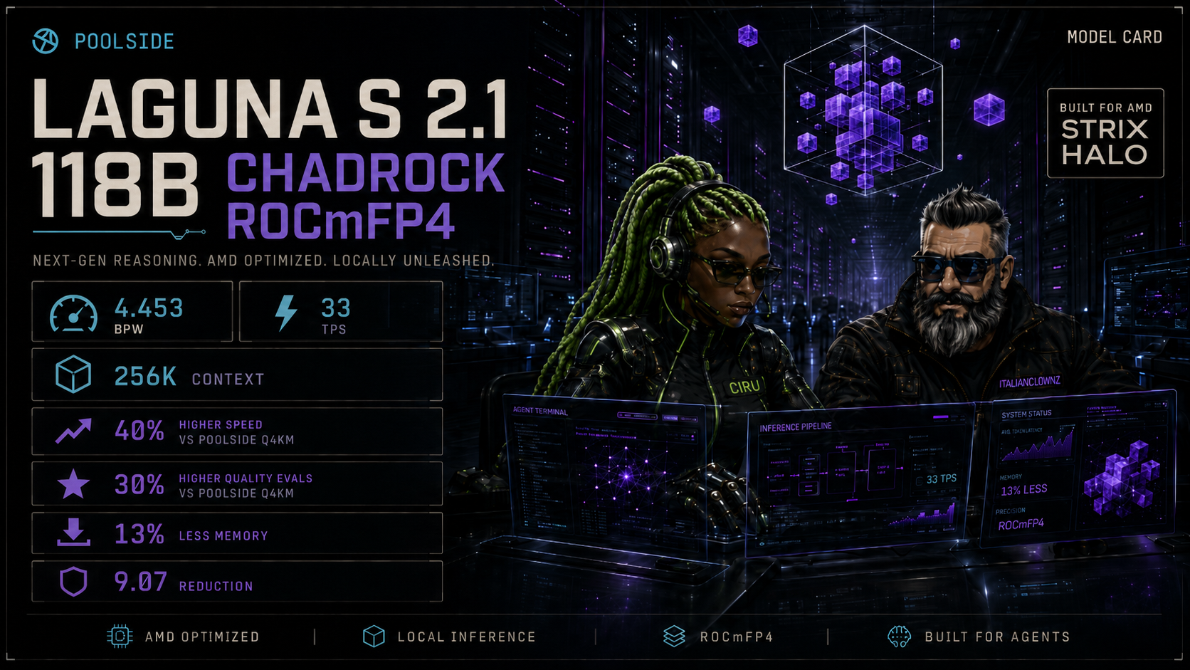 Laguna S 2.1 118B Chadrock ROCmFP4 for AMD Strix Halo
