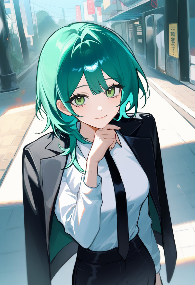 a woman in a business suit