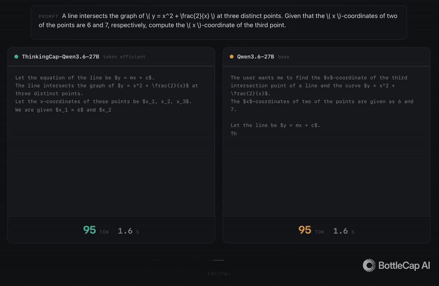 ThinkingCap reasoning demo (6× speed)