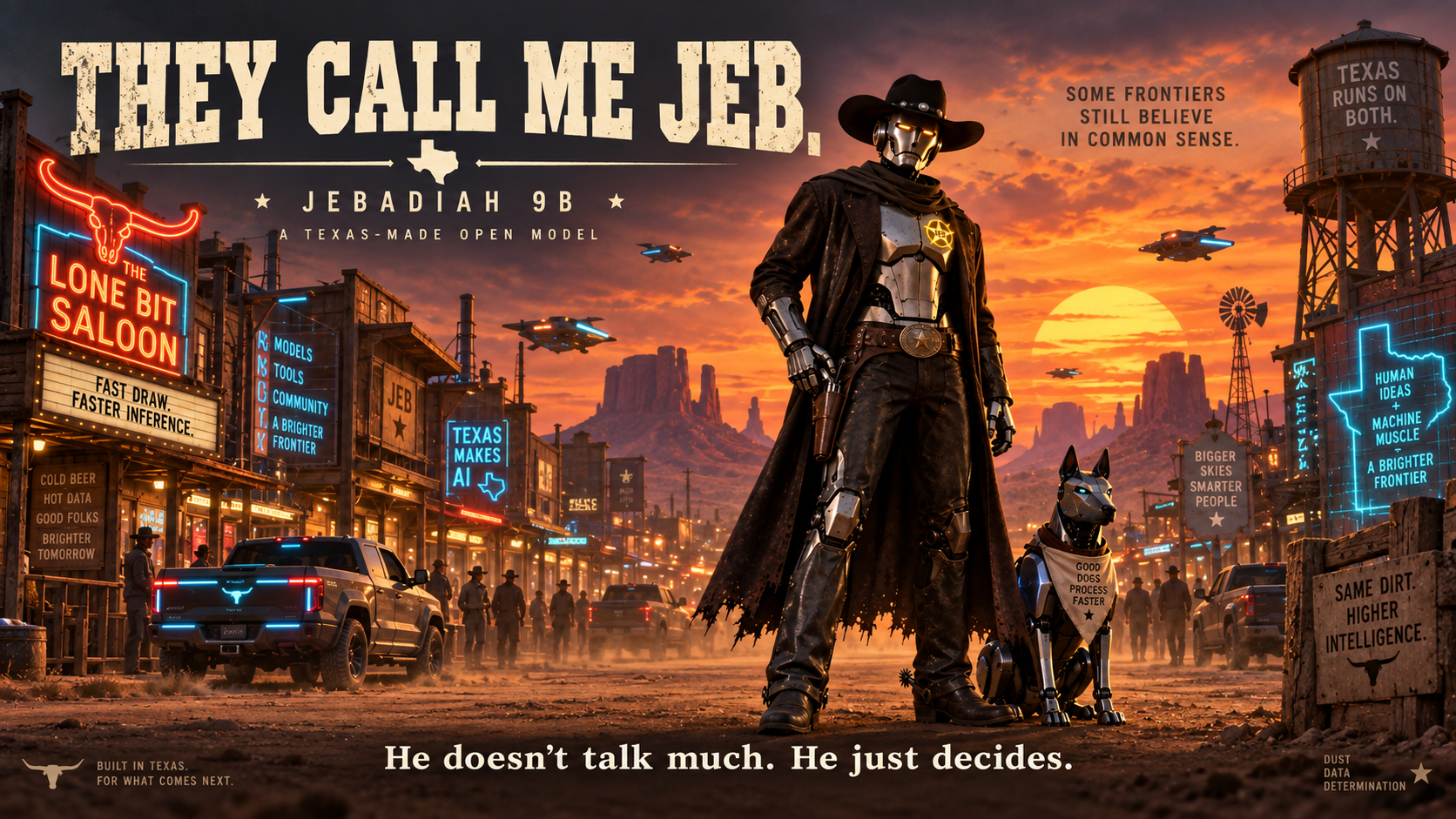 They call me Jeb. He does not talk much. He just decides.
