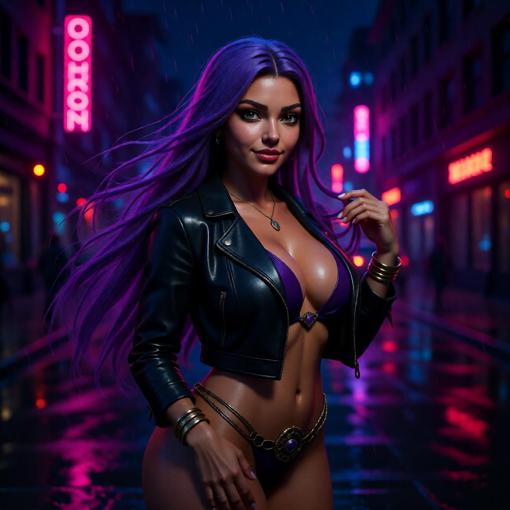 Neon city portrait