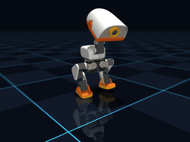 MicroDuck 14-DOF Bipedal Walking Simulation