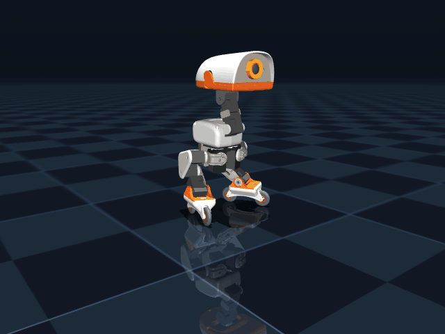 MicroDuck 14-DOF Roller Skating Simulation