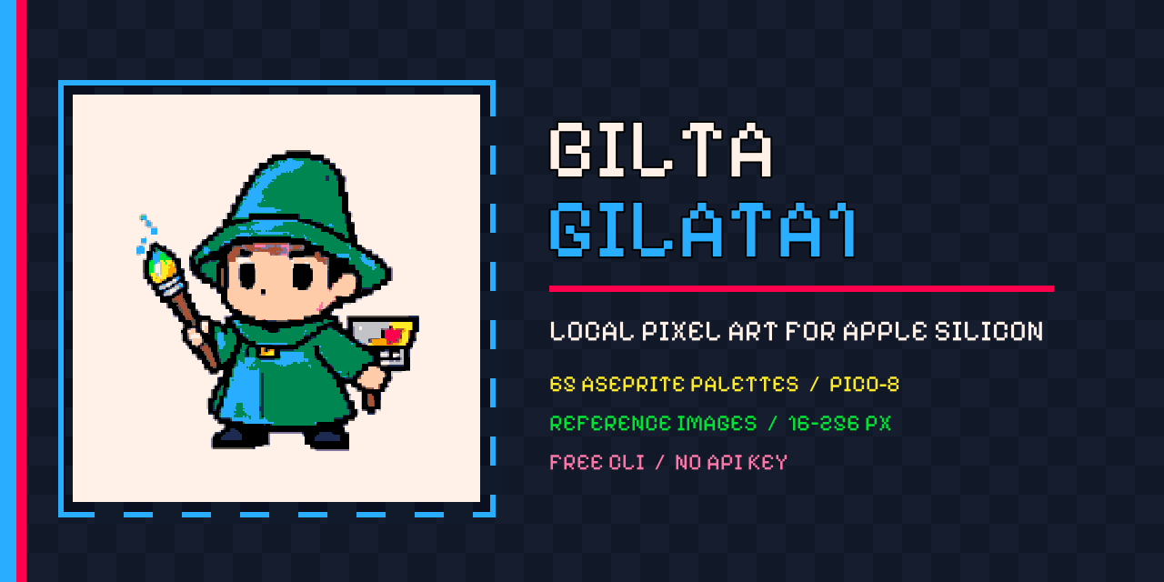 Bilta Gilata1 — local pixel art for Apple Silicon
