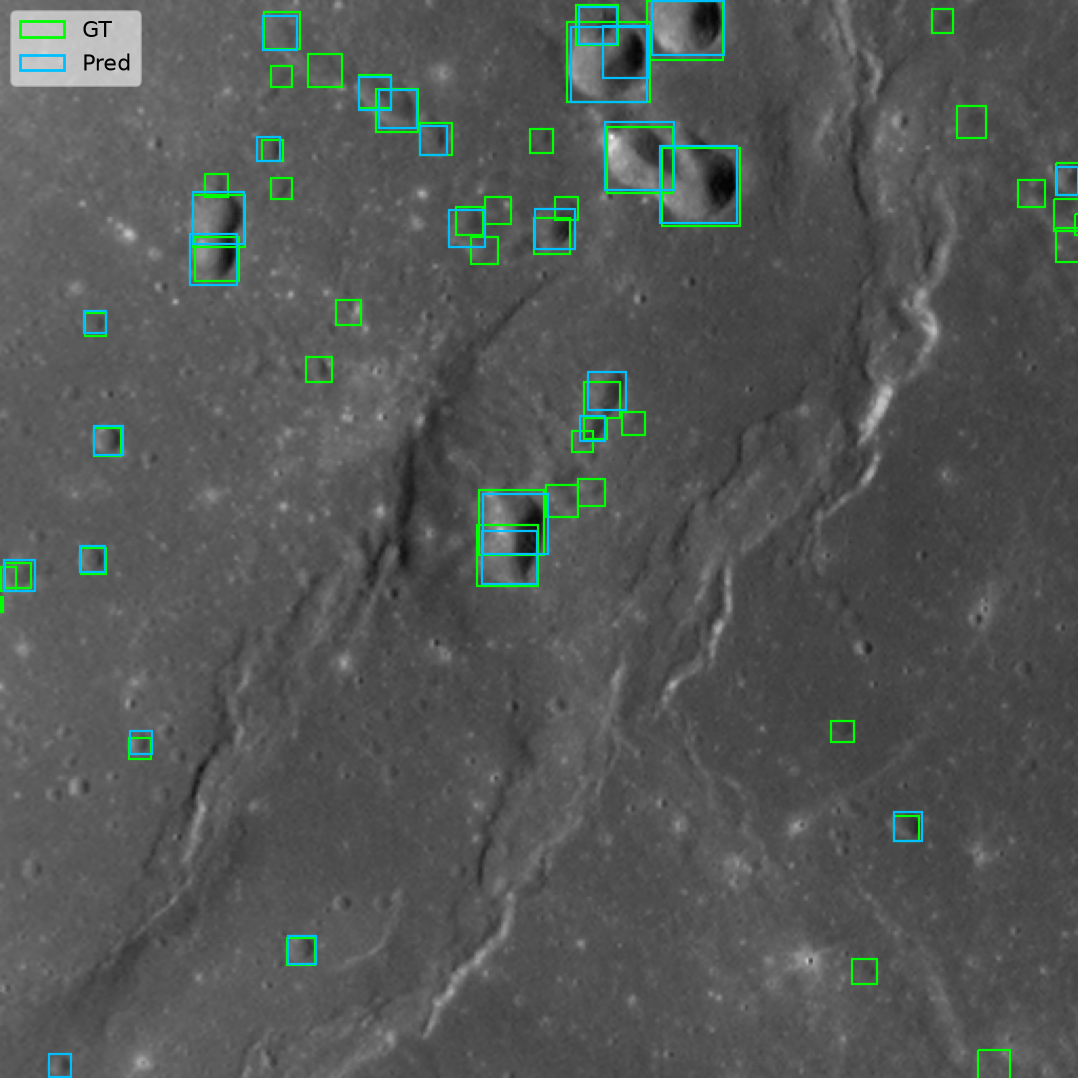 Crater detection predictions for the WAC Robbins catalog benchmark.