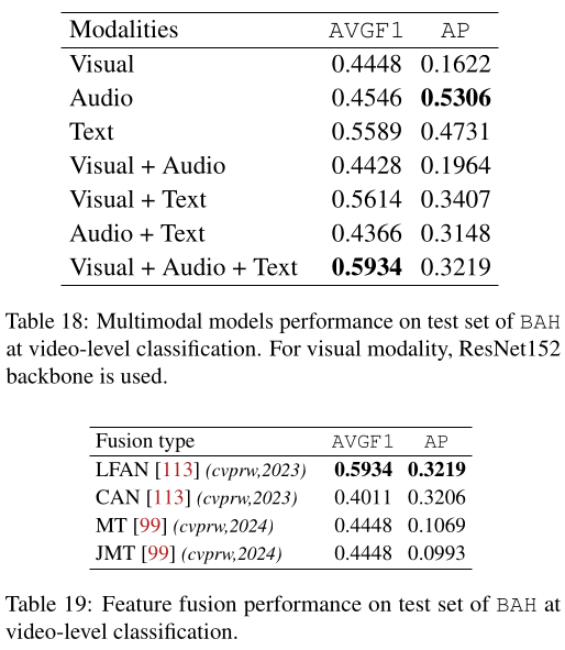 Dataset: Video - performance